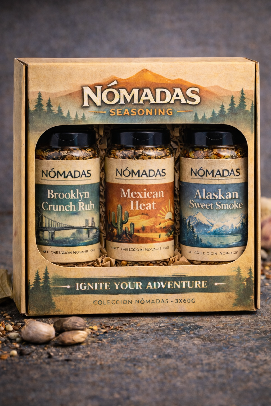 !PRÓXIMAMENTE! Kit de 3 Rubs — Nómadas Seasoning